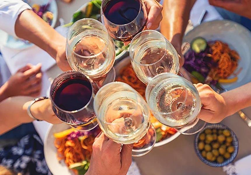 Wine tasting group.