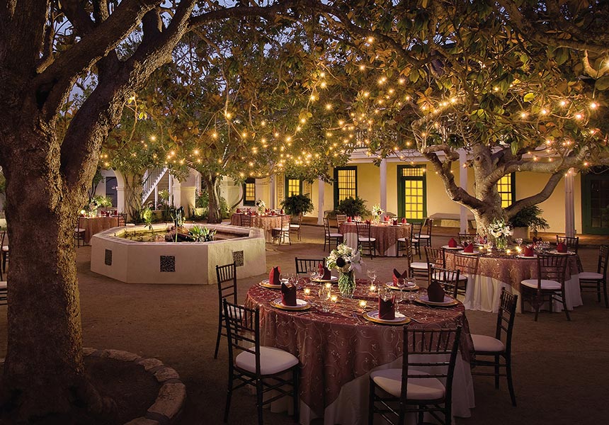 Wedding set up in Memory Garden.
