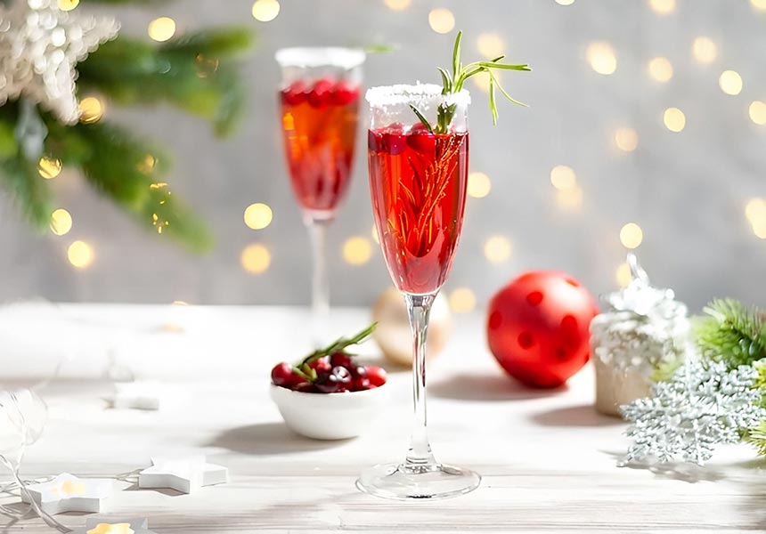 Holiday drinks catered at event.