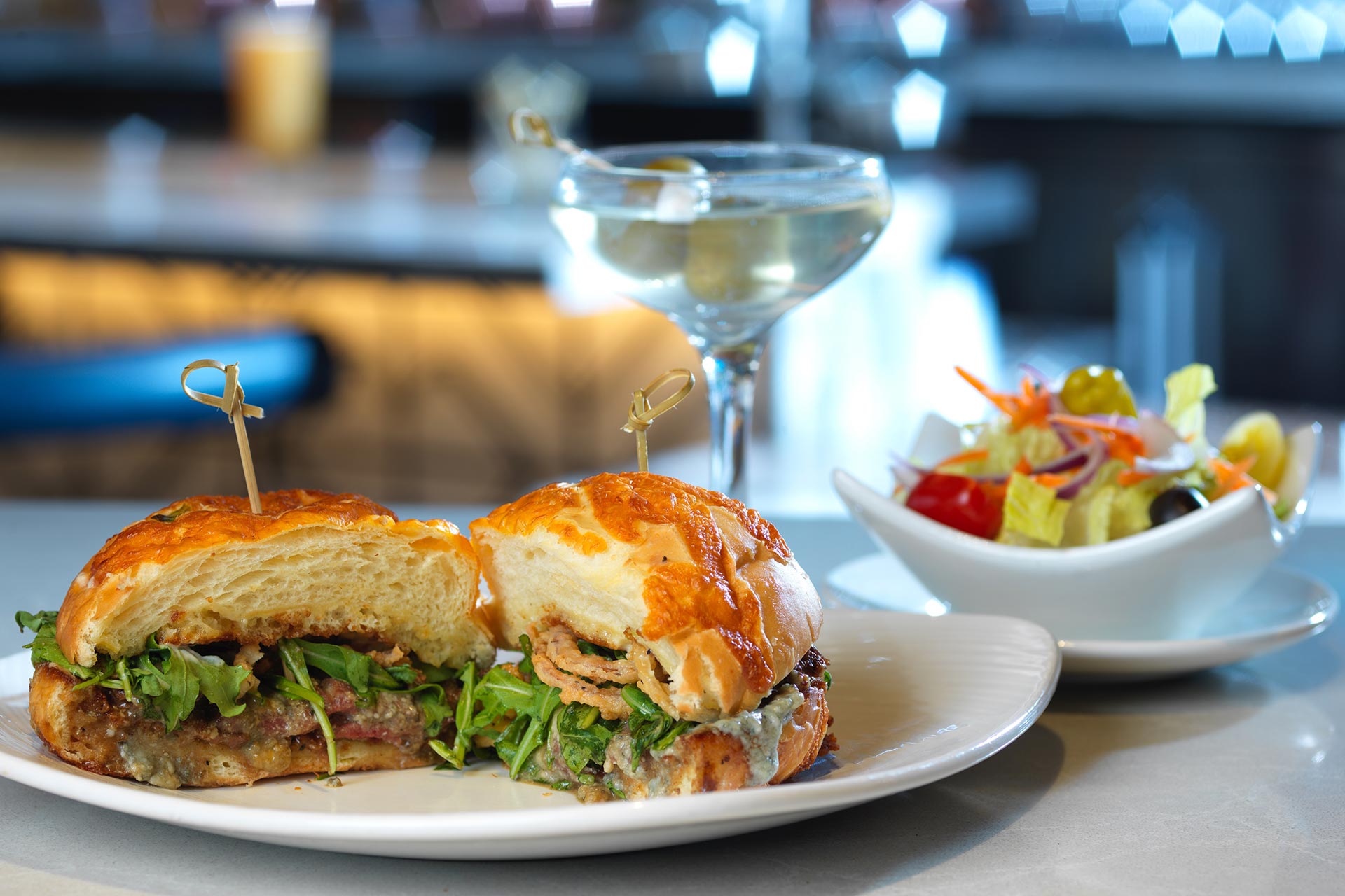 Steak sandwich.