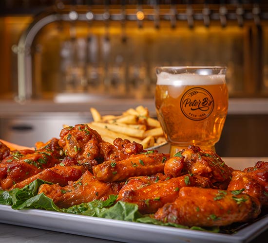 Chicken Wings and beer.