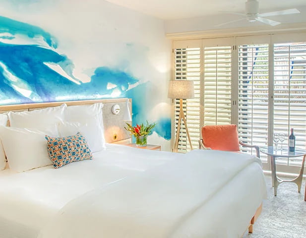 large bed in hotel room