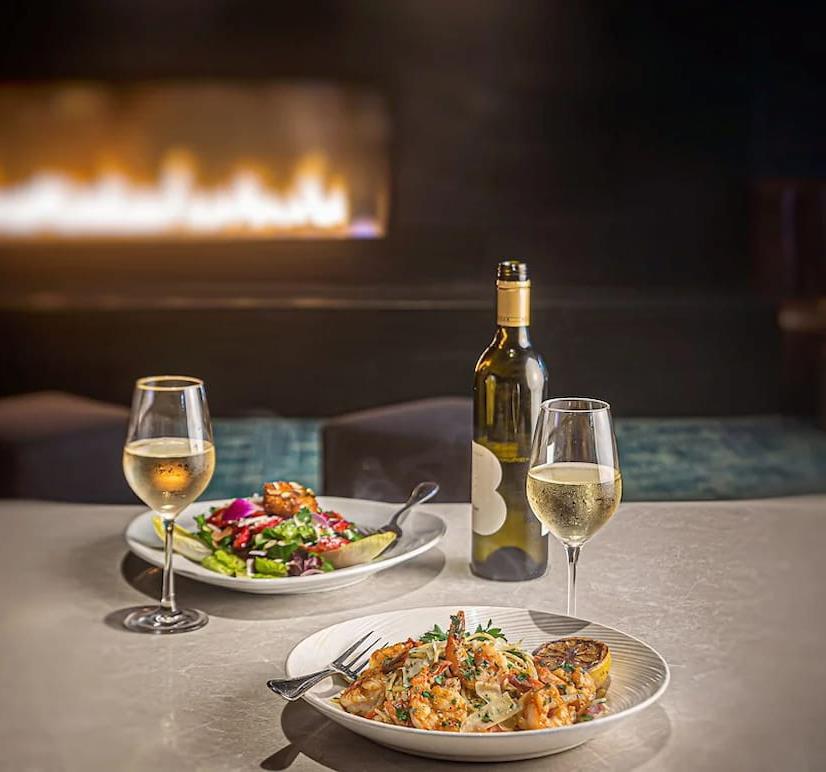 wine and seafood pasta