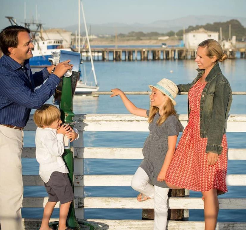 family at the pier