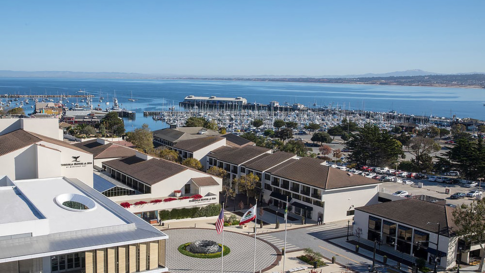 Portola Hotel aerial view