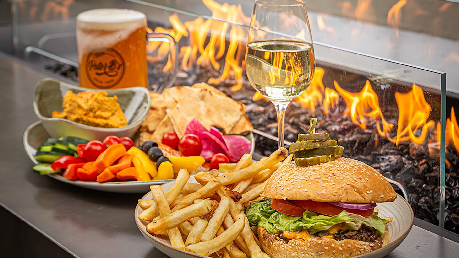 Burger and fries