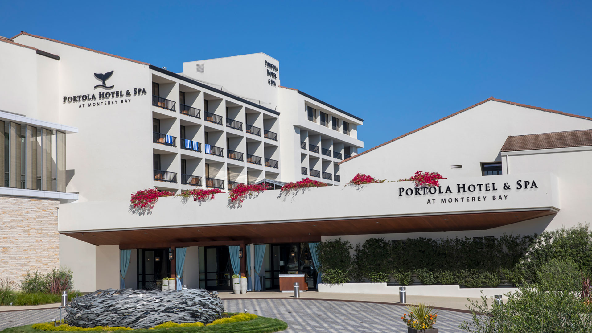 Exterior of the hotel entrance
