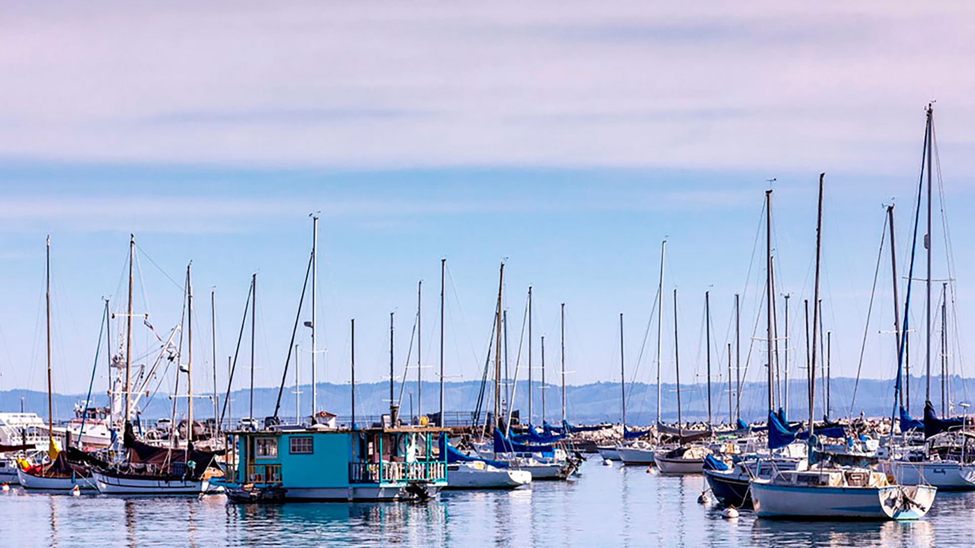 Monterey harbor filled with boats