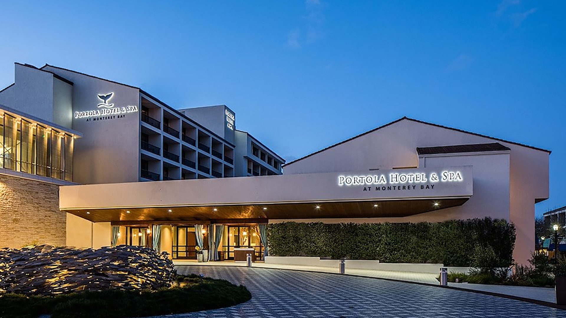 Portola Hotel & Spa Evening exterior