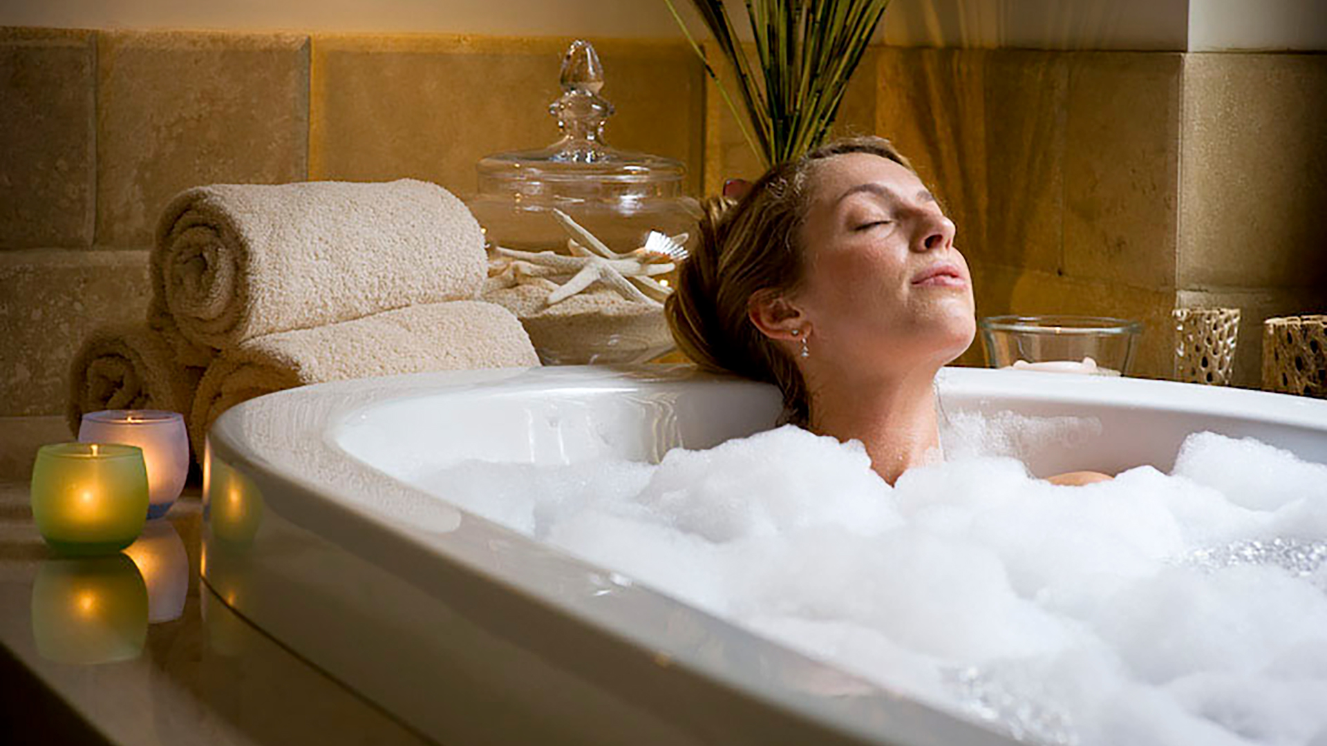 Spa Tub woman soaking
