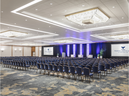 Meeting room with stage and seating